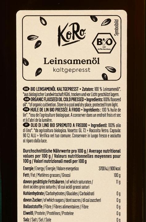 Produktbild KoRo Bio Leinsamenöl kaltgepresst (750 ml)