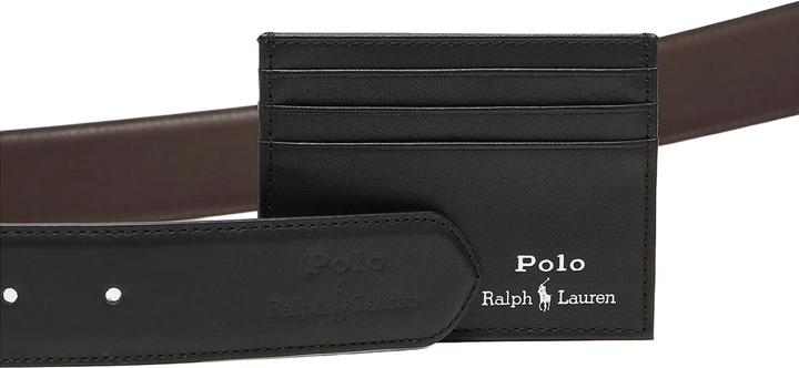 Produktbild Ralph Lauren Polo Narbiges Leder Gürtel und Brieftasche Set Logo