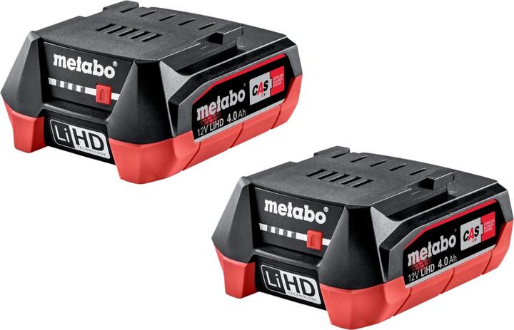 Metabo Set di batterie 2x LiHD 12 V 4.0 Ah / 4000 mAh agli ioni di litio con indicatore del livello di (12 V)