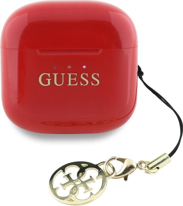 Actual product image Guess Glossy Effect Printed Classic Logo & Charm TWS headphones - red