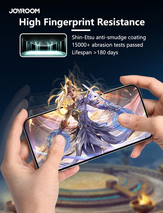 Actual product image Joyroom JR-MAR0318 Anti-Reflection Eyecare Screen Protector for iP16 Pro Max (1 Piece, Apple iPhone 16 Pro Max)