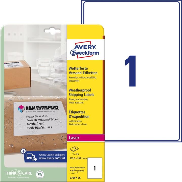 Actual product image Avery Shipping labels
