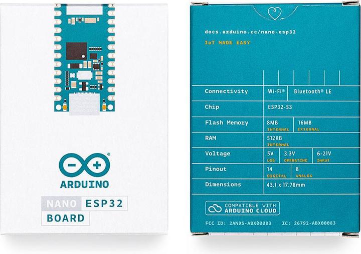 Actual product image Arduino Nano ESP32 without headers