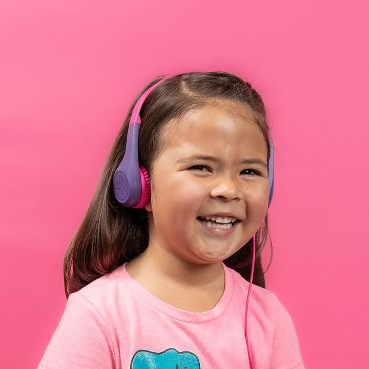 Actual product image JLab Audio JLAB JBuddies Pop Headphones On Ear pink,wired