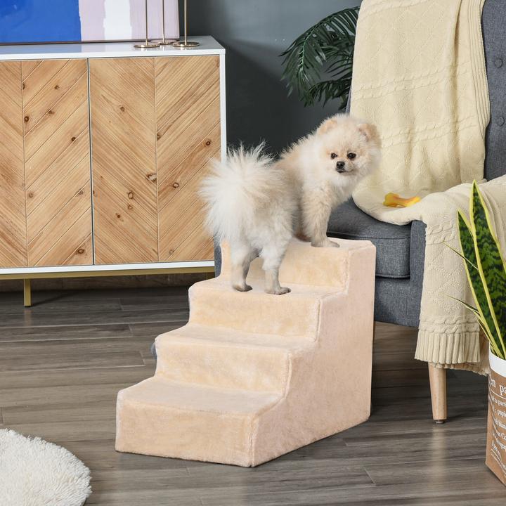 Immagine prodotto PawHut Scala per animali domestici con rivestimento rimovibile (Cane, Lavabile, Pieghevole)