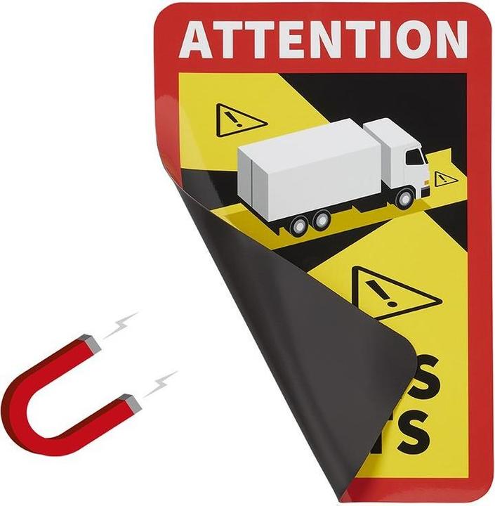 Actual product image ProPlus Magnetic Sticker "Attention Angles Morts!" TRUCK