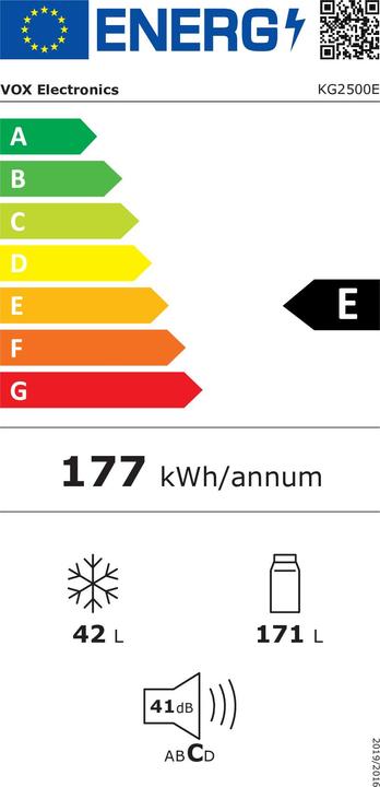 Energy Label Vox KG 2500 E (213 l)