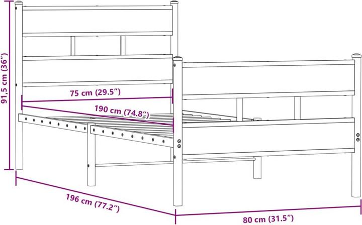 Actual product image VidaXL Metal bed Bed bed frame slatted frame double bed without mattress 160x200cm (160 x 200 cm)