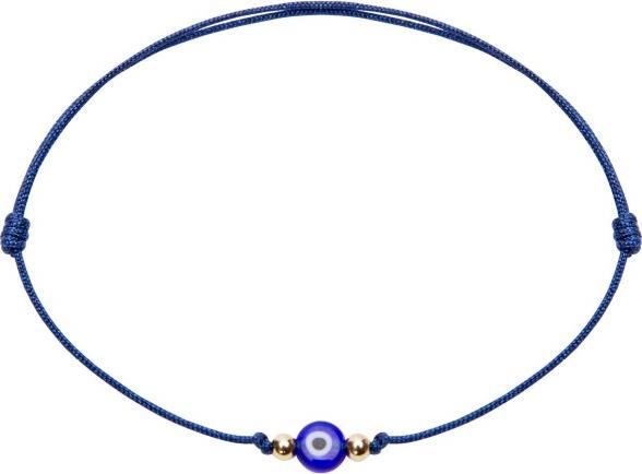 HCA Armband - "Magic Eye" - Blau (Stoff Augen aus Kunststoff, Kugeln aus Edelstahl, Nickelallergiefrei)