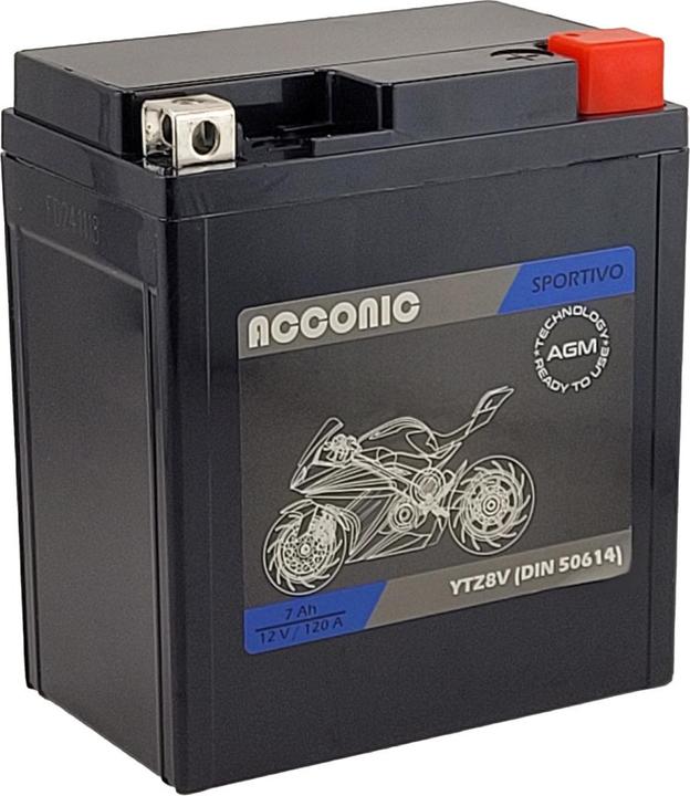 Immagine prodotto Acconic Sportivo AGM YTZ8V batteria per moto 7 Ah 12V (DIN 50614) (12 V, 7 Ah)