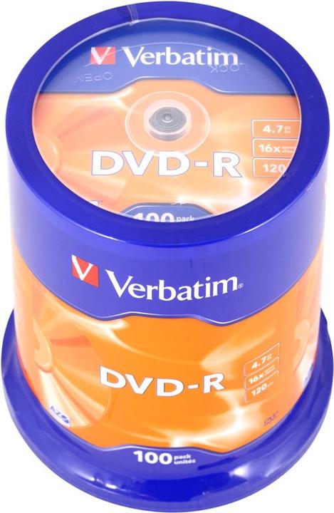 Actual product image Verbatim DVD-R, 16x, 4.7GB, 100 spindle (100 x)