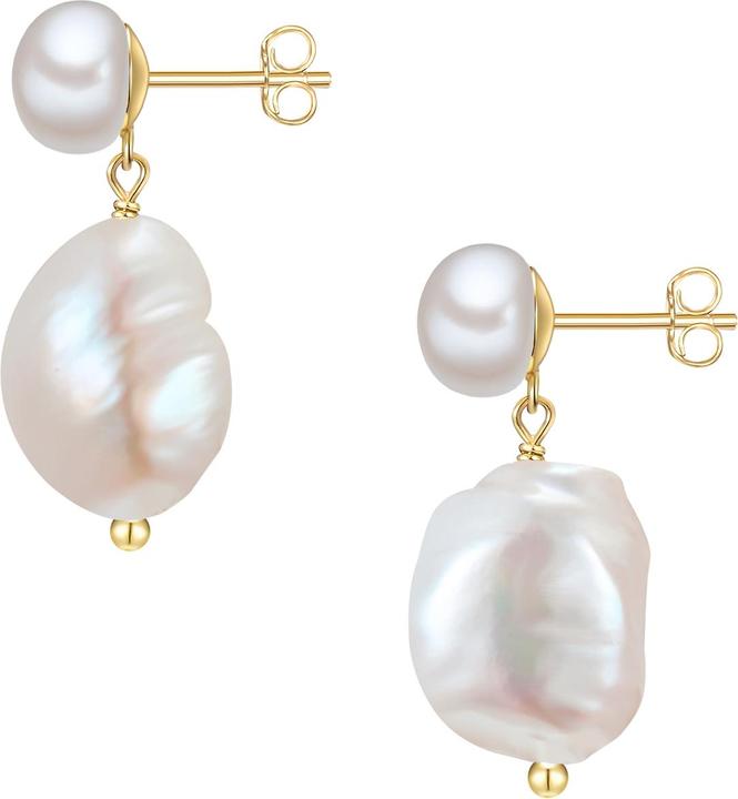 Actual product image Glanzstücke München Ladies Sterling Silver Freshwater Cultured Pearl Yellow Gold - 28569 (Sterling Silver)
