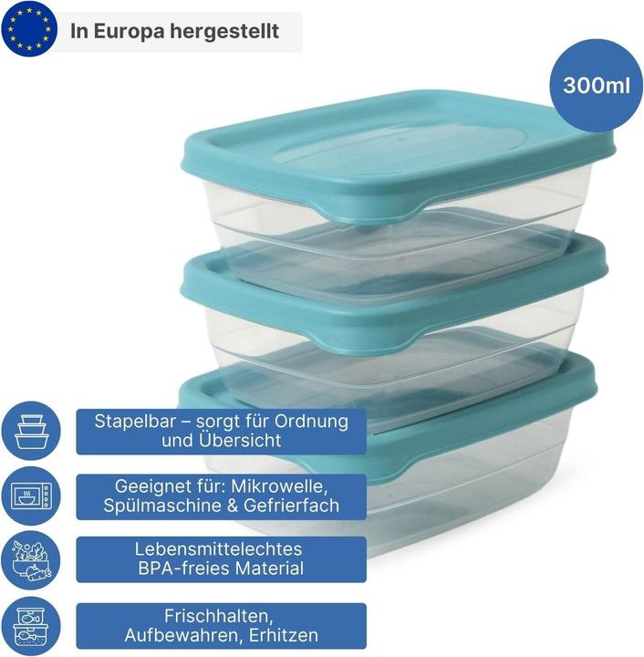 Actual product image Hobby 3er-Set Aufbewahrungsdosen Frischhaltedosen Vorratsdosen Stapeldosen (0.30 l)
