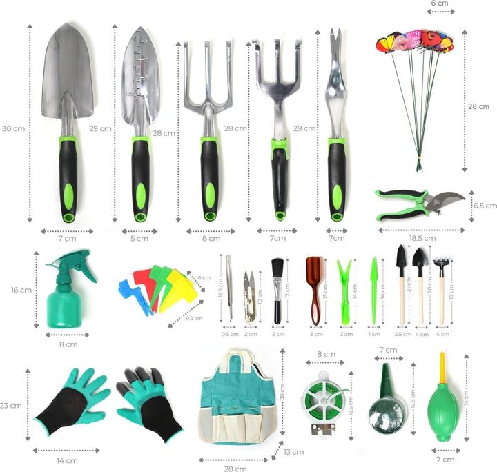 Produktbild Hermex Gartenwerkzeug-Set 41-teilig mit Tasche Gartenpflege Gartengeräte