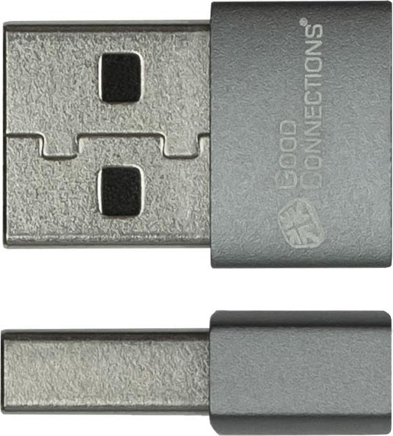 Immagine prodotto Good Connections Adattatore da spina USB 2.0 A a presa USB-C custodia in alluminio grigio (USB-C, USB-A)
