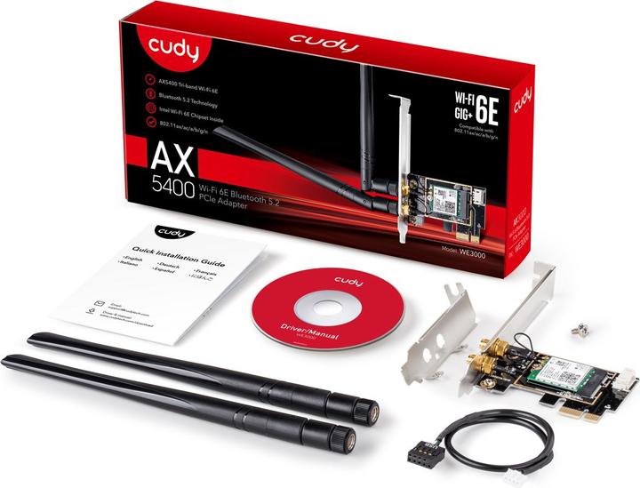 Image du produit Cudy WE3000 carte réseau WLAN interne / Bluetooth (Mini PCI Express)