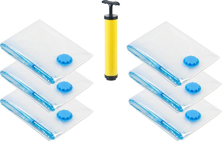 Produktbild Pearl 6er-Set Vakuum-Kleiderbeutel inkl. Handpumpe
