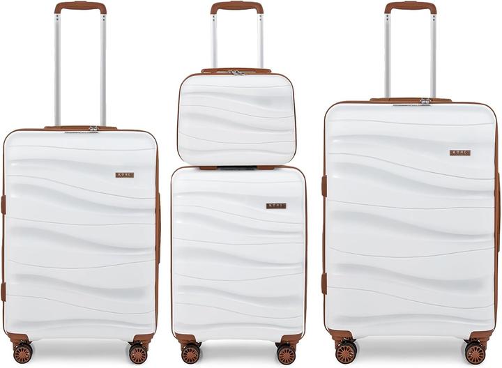Produktbild Kono Hartschalenkoffer-Set mit Beautycase (4-teilig) (Handgepäck (bis 50l), M (50 - 90l), L (90 - 115l))