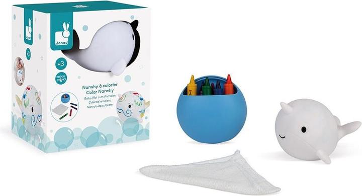 Actual product image Janod Narwal bathtub painting set