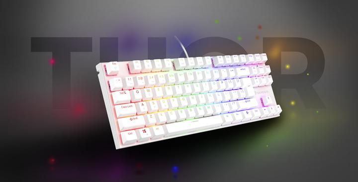 Actual product image Genesis Thor 303 TKL RGB biała Outemu Peach Silent (Eng. Int., Cable)