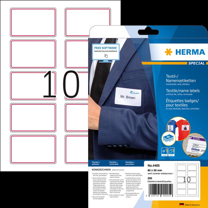 Productafbeelding HERMA A4 verwijderbare naamlabels