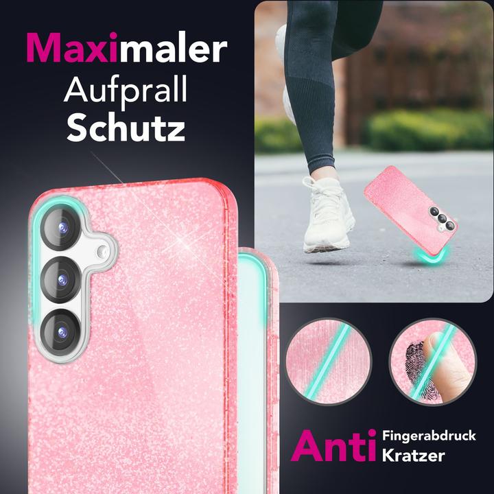 Actual product image Nalia ShinePop - Stabile Glänzende Glitzer Hülle - Glamour Glitter Cover (Samsung Galaxy S25)