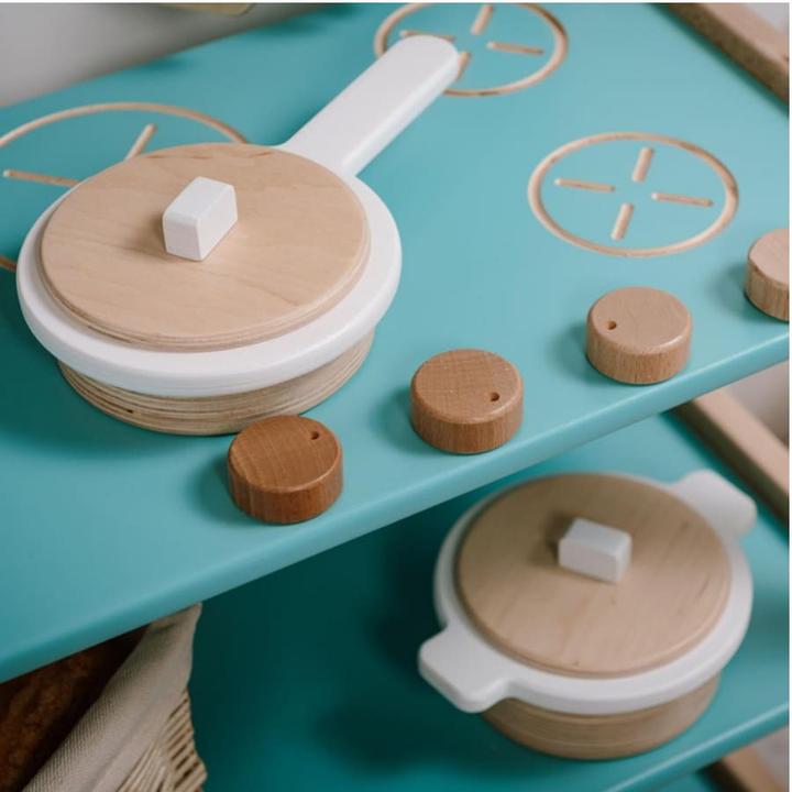 Produktbild Activity Board Waldorf-Atmosphäre, Küche Spielset, Kinderspielküche aus Holz für Kinder - Mint