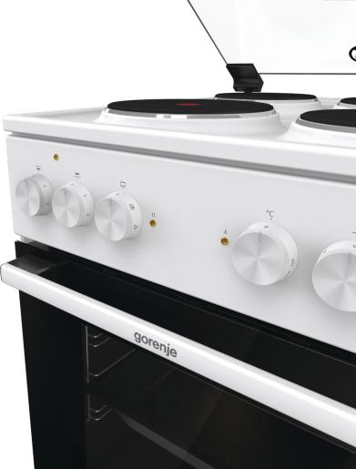 Actual product image Gorenje GE5 A22 WH ws Free-standing cooker A 50cm 4 hotplates 70L 6heating modes