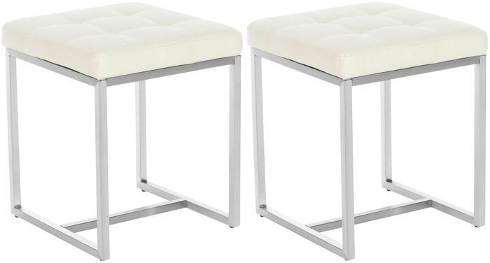 Image du produit Swisshandel24 Lot de 2 poufs Barci, crème