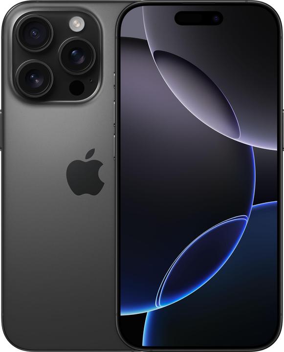 Apple iPhone 16 Pro (128 Go, Titane noir, 6.30", SIM + eSIM, 48 Mpx, 5G)
