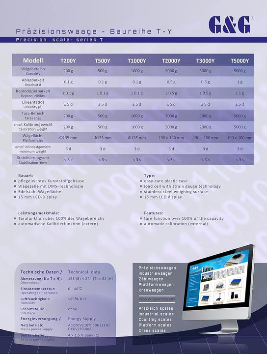 Image du produit G&G Präzisionswaage T2000Y