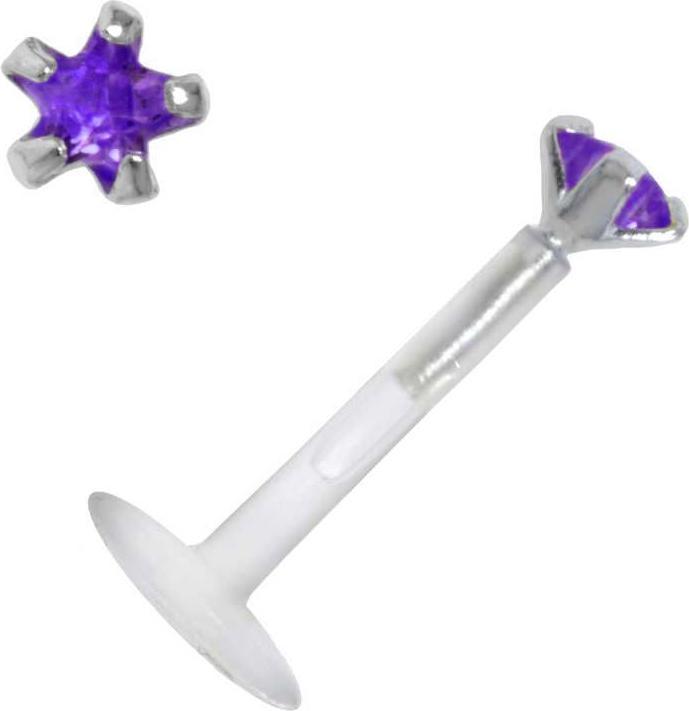 Actual product image Bijouteria Piercing for lip/Tragus (Zirconia, Bioplastic, Silver 925)