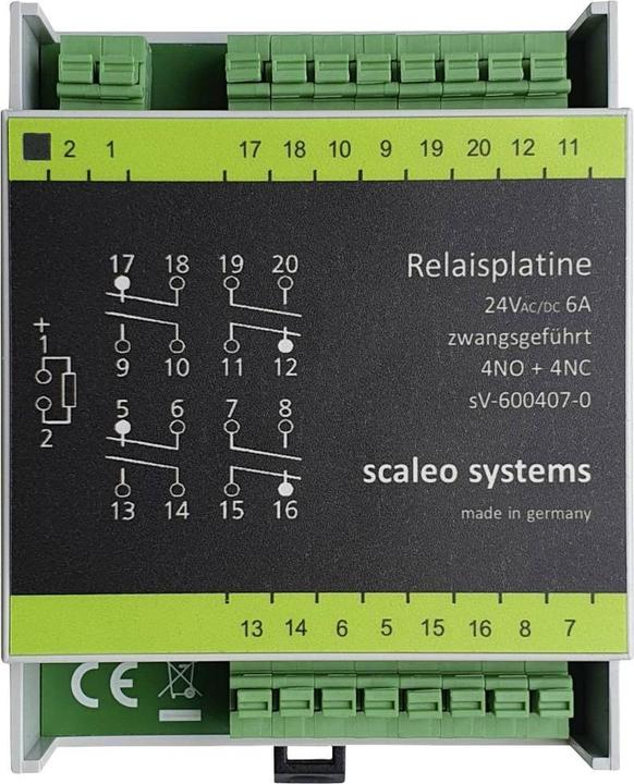 Actual product image Scaleo Systems Safety relay with reverse polarity protection diode, with LED, with housing 1 pc. type 24V 4-gang 4