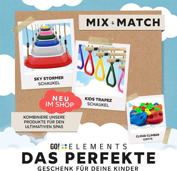 Produktbild GO!elements Klettergriffe Kinder 15 Stueck (Orange, Rot, Blau, Grün, Gelb)