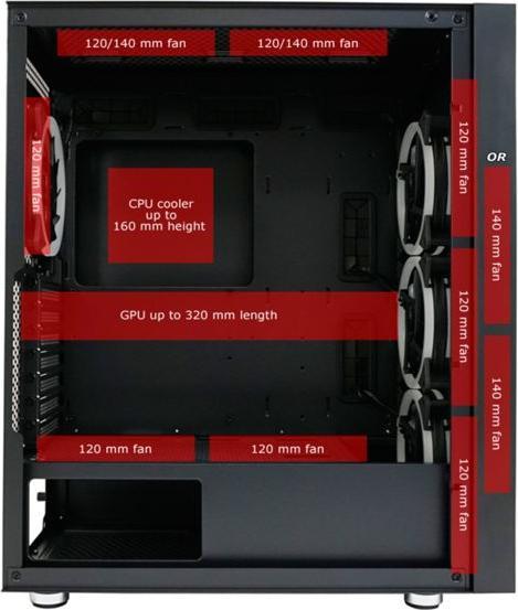 Actual product image LC-Power Case Gaming 802B-ON Black Wandererd X RGB black retail (ATX, mATX, Mini-ITX)