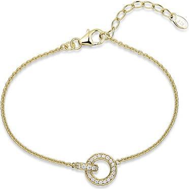 Actual product image Silver Cat Gold Plated Women's Bracelet With Cubic Zirconia Sc542