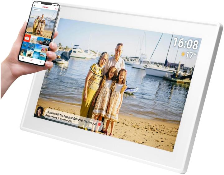 Productafbeelding Denver PFF-1515W 15,6" digitale fotolijst wit (15.60", 1920 x 1080 Pixels)