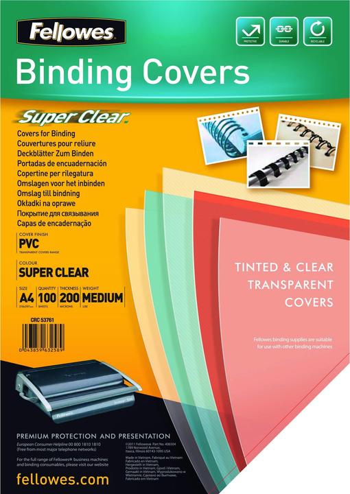 Produktbild Fellowes PVC Deckblätter (A4, 150 Mikron)