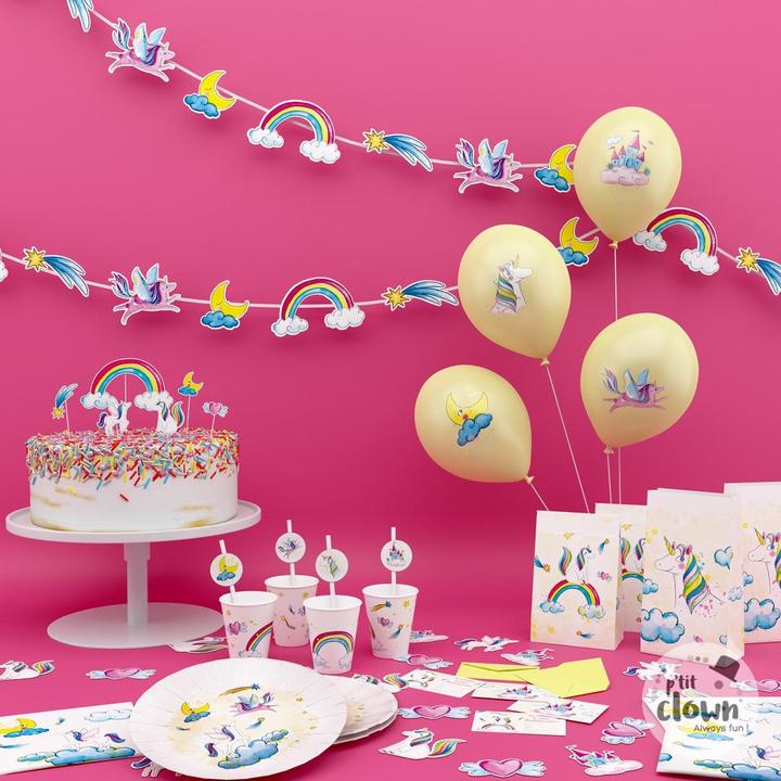 Actual product image P'tit Clown Invitation unicorn rainbow