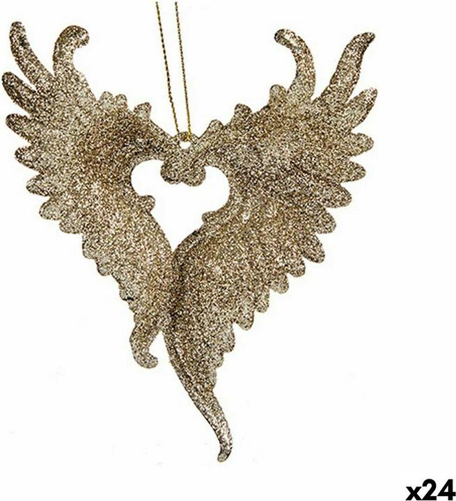 Produktbild Krist+ Weihnachtsschmuck Engelsflügel champagne Kunststoff Glitzernd 12 x 13 x 2,5 cm (24 Stück) (24 -teilig)