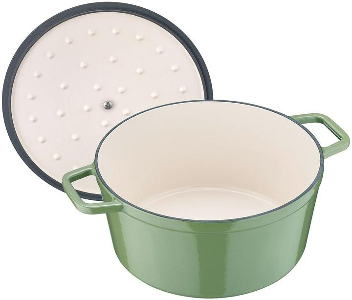 Immagine prodotto Berndes Cocotte in ghisa B.IRON rotonda 20 cm 2,5 litri verde salvia INDUZIONE (20 cm, Pirofila + casseruola, Ghisa)