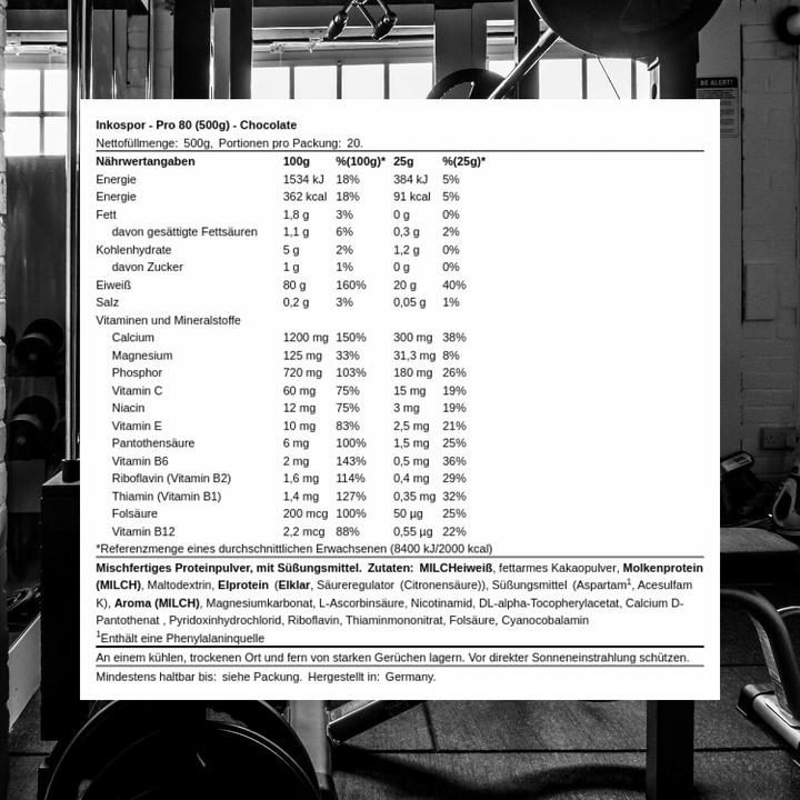 Produktbild Inkospor Pro 80 (Schokolade, 1 Stk., 500 g)