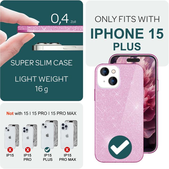Actual product image Nalia Glitter cover (Apple iPhone 15 Plus)
