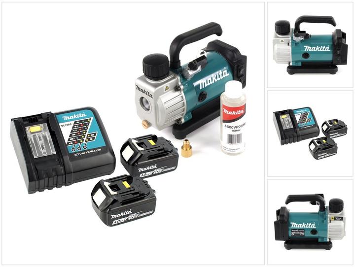 Produktbild Makita DVP 180 RM 18V Akku Vakuumpumpe + 2x BL 1840 B 4,0 Ah Akku + DC 18 RC Ladegerät
