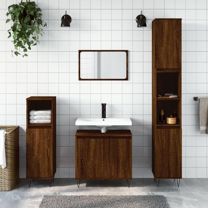 Actual product image VidaXL Badschrank Braun Eichen-Optik 58x33x60 cm Holzwerkstoff (58 x 33 x 60 cm)
