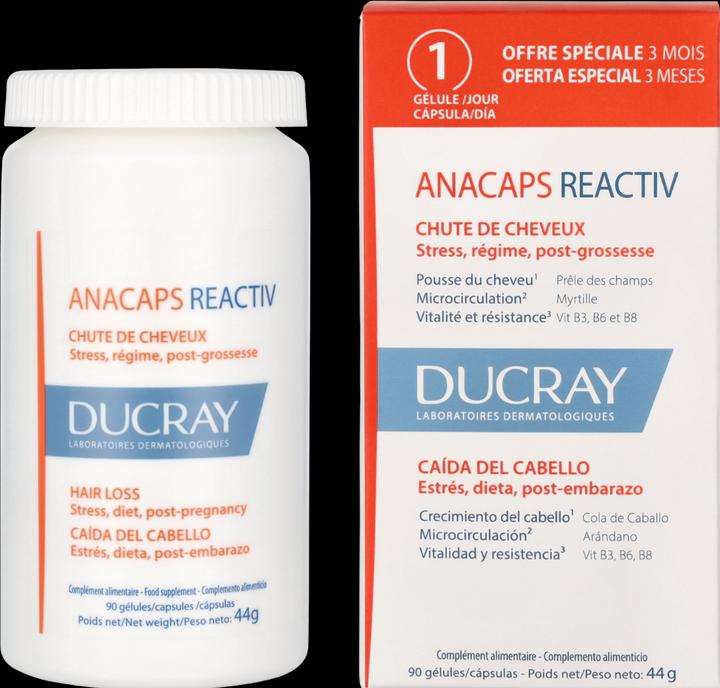 Immagine prodotto Ducray ANACAPS REACTIV Capsule (90 Capsule) (90 Pezzo/i, Pillole, 83 g)