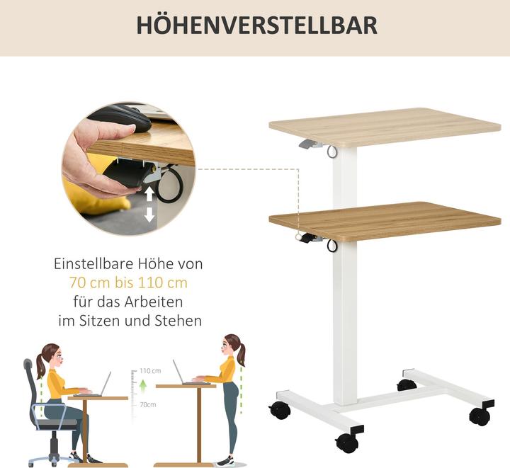 Produktbild Homcom Stehpult mit Rollen (65 x 48 x 110 cm)