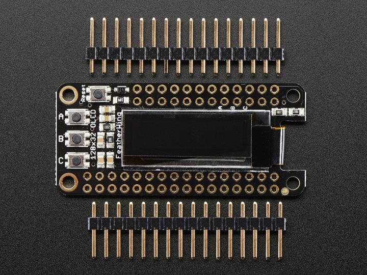 Actual product image Adafruit FeatherWing OLED 128x32 OLED (Feather Add-On) (Various)
