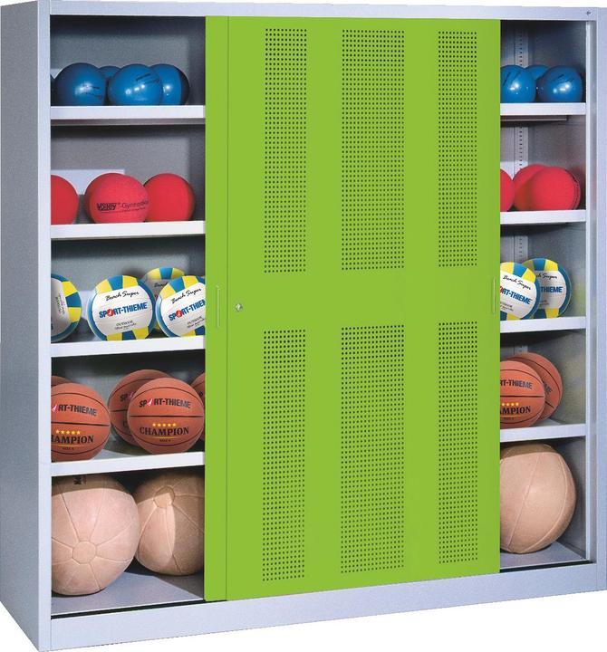 Produktbild C+P Ballschrank (HxBxT: 195x160x50 cm, mit Lochblech-Schiebetüren, Typ 4)