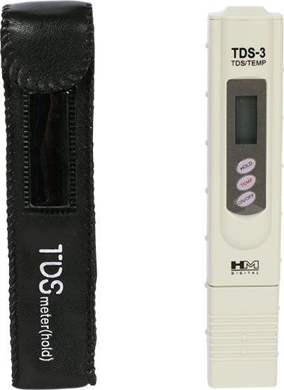 Actual product image HM Digital TDS Meter with thermometer and leather case TDS-3